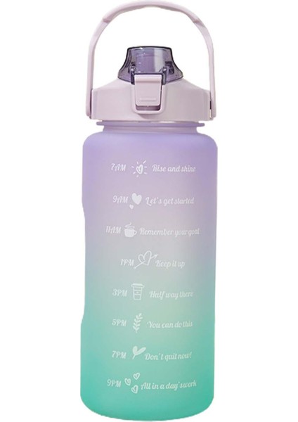 Motivasyonel Su Şişesi Su Jug 2000ml Saldırı Gym Egzersiz Bisiklet Menekşe Için Sızdır (Yurt Dışından)