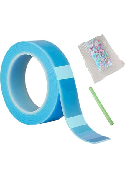 Çift Taraflı Bant Çıkarılabilir Nano Montaj Bandı Üfleme Kabarcıkları Duvarlar Için Dekor Diy 1mmx3cmx3m Mavi (Yurt Dışından)