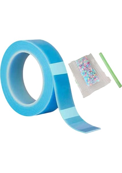 Çift Taraflı Bant Çıkarılabilir Nano Montaj Bandı Üfleme Kabarcıkları Duvarlar Için Dekor Diy 1mmx3cmx3m Mavi (Yurt Dışından)