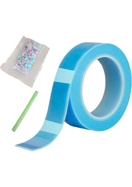 Çift Taraflı Bant Çıkarılabilir Nano Montaj Bandı Üfleme Kabarcıkları Duvarlar Için Dekor Diy 1mmx3cmx3m Mavi (Yurt Dışından)
