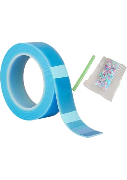 Çift Taraflı Bant Çıkarılabilir Nano Montaj Bandı Üfleme Kabarcıkları Duvarlar Için Dekor Diy 1mmx3cmx3m Mavi (Yurt Dışından)