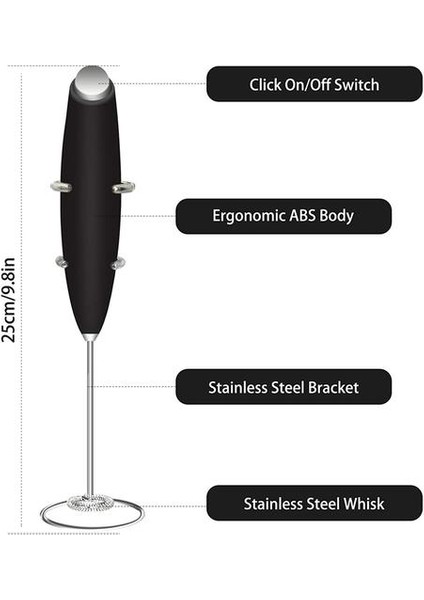 Süt Köpüğü Için Frother El Köpük Üreticisi, Çırpma Teli Kahve Için Karıştırıcı, Cappuccino, Frappe Için Mini Köpükler (Yurt Dışından)
