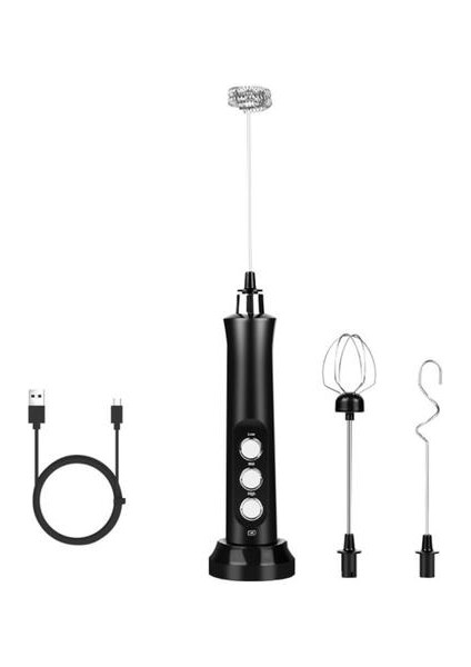 Elektrikli Süt Frother 3 In1 Mikser Blender 3 Bıyık İle El El Sanatları Usb Şarj Süt Köpük Yumurta Mikser Kahve, Latte, Cappuccino (Yurt Dışından)