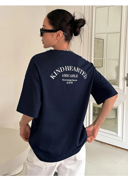 Kadın Kind Hearted Baskılı Oversize T-Shirt