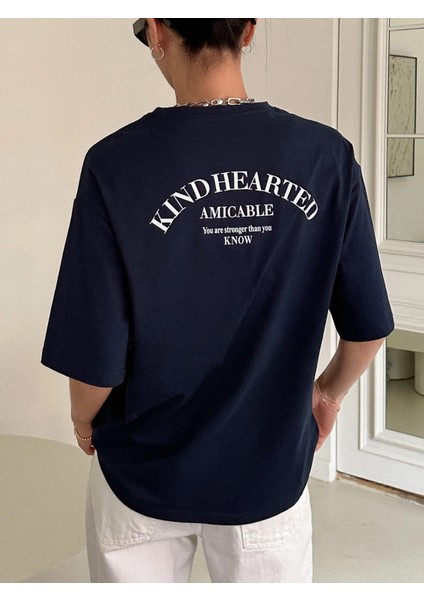 Kadın Kind Hearted Baskılı Oversize T-Shirt