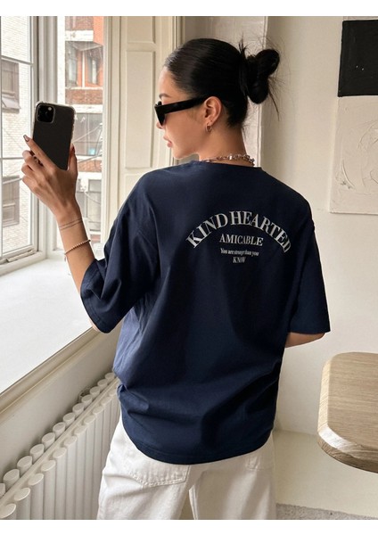 Kadın Kind Hearted Baskılı Oversize T-Shirt indirimleri