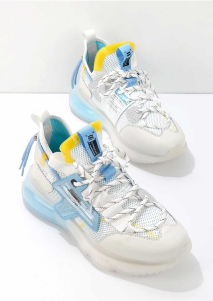 Beyaz Mavi File Erkek Sneaker E01185056722
