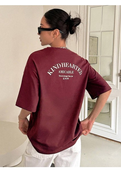 Kadın Kind Hearted Baskılı Oversize T-Shirt