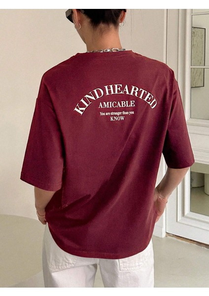 Kadın Kind Hearted Baskılı Oversize T-Shirt