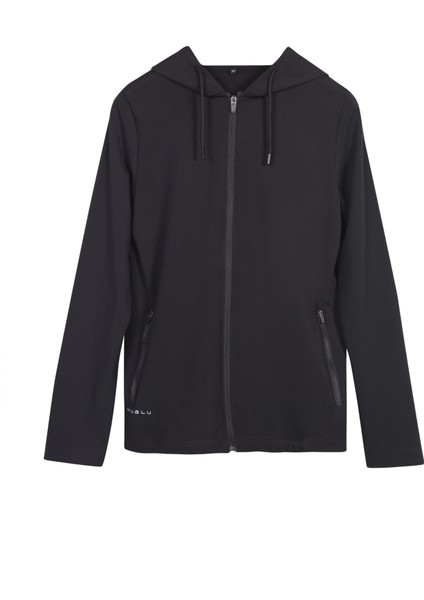 Kapüşonlu Siyah Eşofman Üst