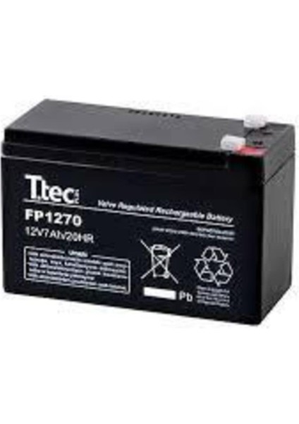 Ttec 12V 7AH-20HR Bakımsız Kuru Akü 2kg Ups Uyumlu