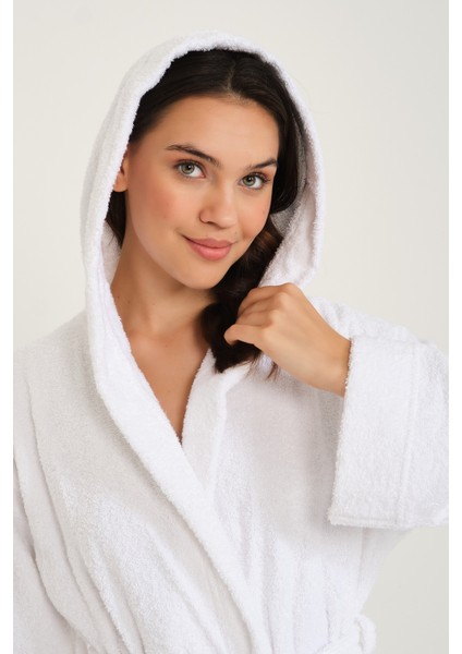 Kapüşonlu Premium %100 Pamuk Unisex Bornoz