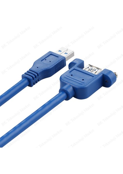 Panel Tipi Vidalı USB 3.0 Dişi / Erkek Uzatma Kablosu-1.5metre