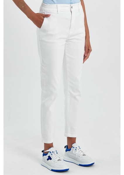 Kadın Norah Beyaz Renkli Beli Lastikli Jean Pantolon modelleri