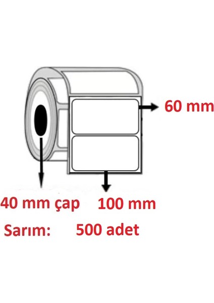 Özsaraç Etiket 60X100 Eco Termal Etiket ( 500 Li )