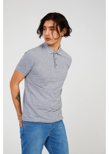 Father Basıc Polo Gri Erkek Tshirt