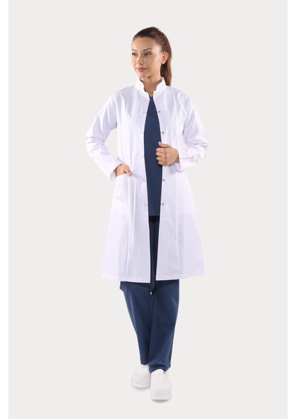 Uzun Kol Beyaz Uzun Boy Hakim Yaka Doktor Hemşire Öğretmen Önlüğü Alpaka Kumaş modelleri
