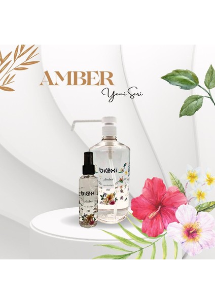 ® Amber 80° Kolonya 1 LT Sprey Başlıklı + 150 ML - Kalıcı Amber Aroması ile Ferahlık ve Etkin Hijyen