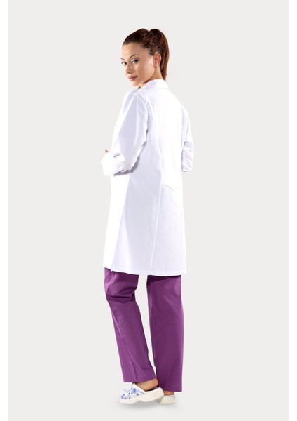 Uzun Kol Beyaz Orta Boy Klasik Yaka Doktor Hemşire Öğretmen Önlüğü Alpaka Kumaş fırsatları