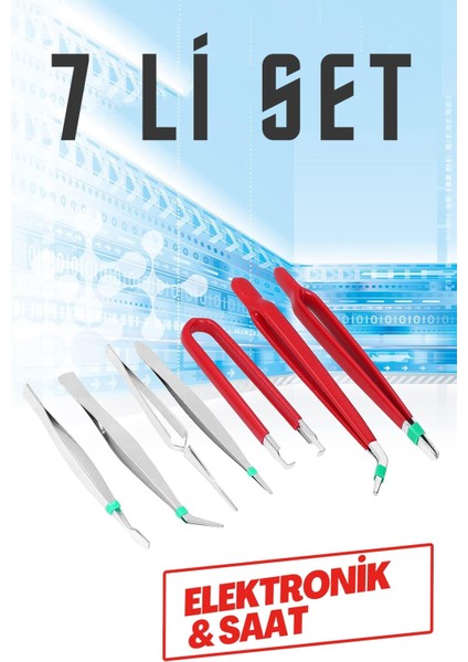 Gaetano Elektornikçi 7 Parça Cımbız Seti 715490