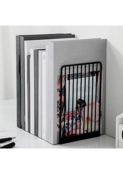 1 Adet Dosya Tutucu Standı Metal Masaüstü Kitap Raf Ve 1 Çift Bookend Kitap Standı Destek Masaüstü Raf Raf Tutucu | (Yurt Dışından)