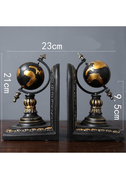 Three Beans Amerikan Küresi Bookend Reçine Figürinler Retro Küre Kitap Standı Modeli Minyatür Süsler Yaratıcı El Sanatları Ev Dekor |  (Yurt Dışından)