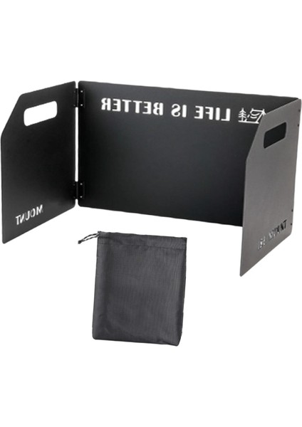 Kamp Fırını Ön Cam Rüzgar Koruyucusu W/ Barbekü Için Taşıma Çantası 3 Tabak Siyah (Yurt Dışından) fiyatları