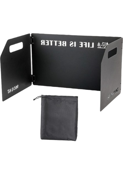 Kamp Fırını Ön Cam Rüzgar Koruyucusu W/ Barbekü Için Taşıma Çantası 3 Tabak Siyah (Yurt Dışından) modelleri