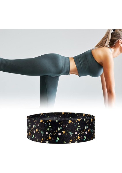 Direnç Bant Rahat Elastik Olmayan Çekme Yardım Egzersiz Bantları Booty Black Floral (Yurt Dışından)