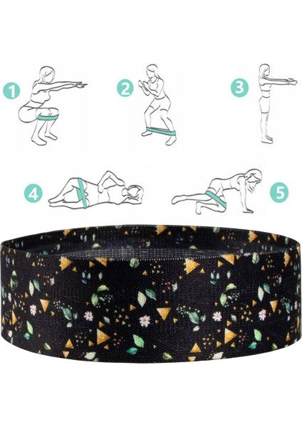 Direnç Bant Rahat Elastik Olmayan Çekme Yardım Egzersiz Bantları Booty Black Floral (Yurt Dışından) modelleri