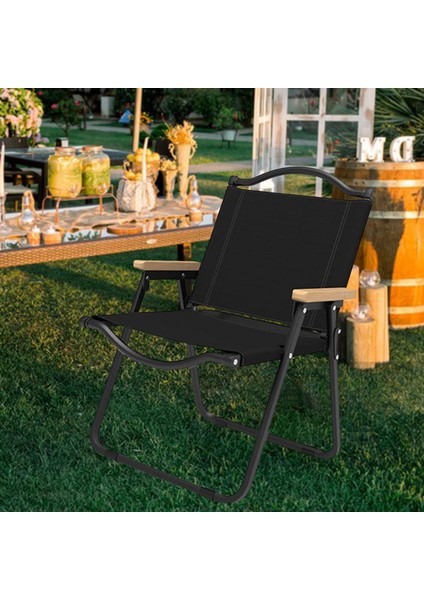 Katlanır Kamp Sandalyesi, Siyah Büyük Için Istikrarlı Katlanır Yük Taşıyan Konforlu Yürüyüş Koltuğu (Yurt Dışından) fiyatları