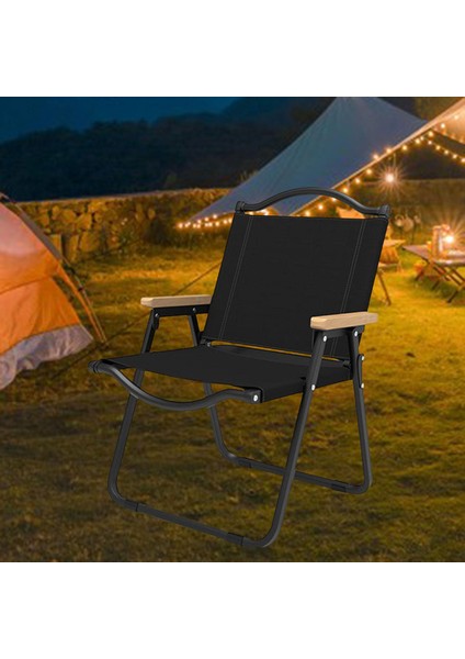 Katlanır Kamp Sandalyesi, Siyah Büyük Için Istikrarlı Katlanır Yük Taşıyan Konforlu Yürüyüş Koltuğu (Yurt Dışından) fırsatları