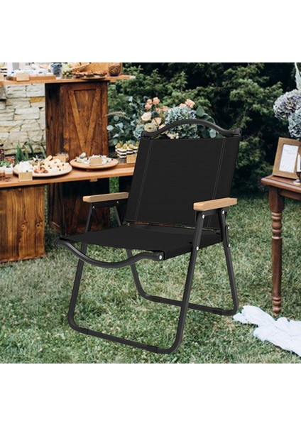 Katlanır Kamp Sandalyesi, Siyah Büyük Için Istikrarlı Katlanır Yük Taşıyan Konforlu Yürüyüş Koltuğu (Yurt Dışından) indirimleri