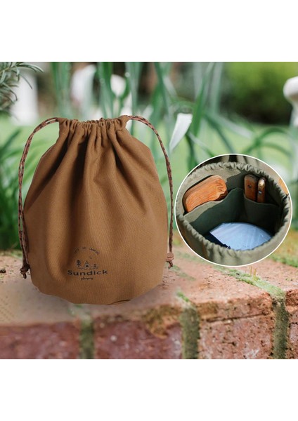 Canvas Drawstring Çantası, Tencere Taşıyıcı Dayanıklı Tencere Organizatörü Kamp Kahverengi Büyük (Yurt Dışından) fiyatları