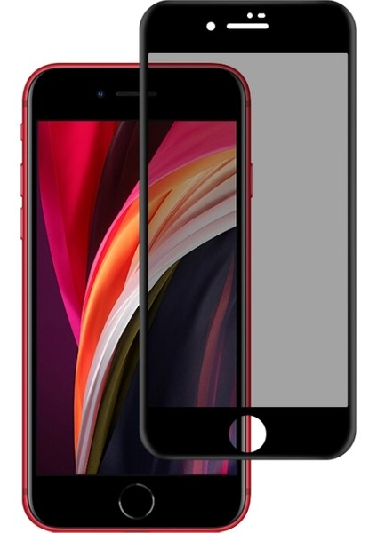 Apple iPhone Se 2022 Tam Kapatan Hayalet Gizlilik Filtreli Rika Premium Siyah Cam Ekran Koruyucu