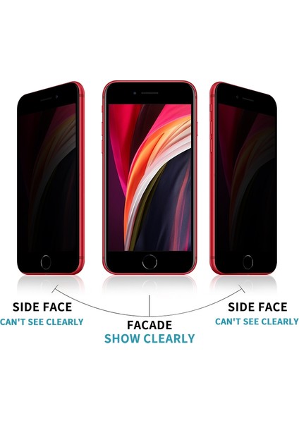 Apple iPhone Se 2022 Tam Kapatan Hayalet Gizlilik Filtreli Rika Premium Siyah Cam Ekran Koruyucu