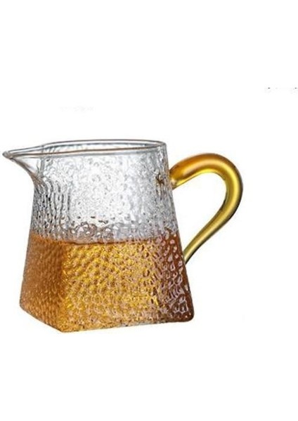 Isıya Dayanıklı Çekiç Doku Cam Çay Sürahisi Yaratıcı Kare Alt Çay Kupası Süt Cam Sürahi Cezve Saç Su Sürahi | Sürahi (Sarı) (Yurt Dışından)