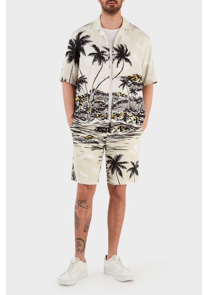 Baskılı Streç Pamuklu Slim Fit Short Erkek Short 50488282 132