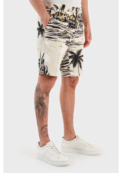 Baskılı Streç Pamuklu Slim Fit Short Erkek Short 50488282 132