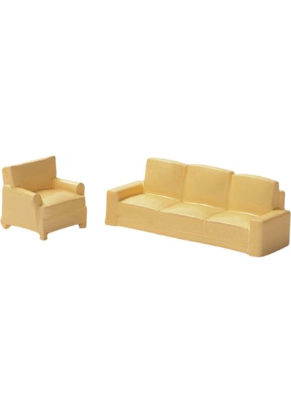 2pcs Dollhouse Couch Dollhouse Mobilyaları 1/64 Bej Için Reçine (Yurt Dışından)