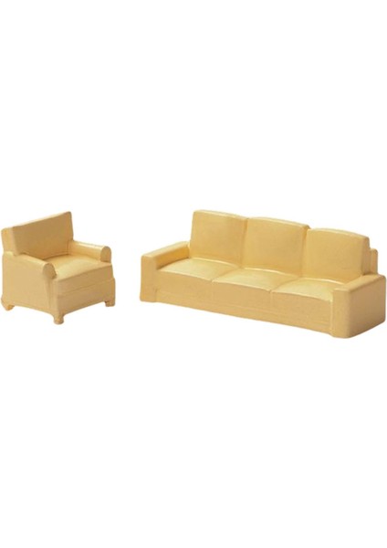 2pcs Dollhouse Couch Dollhouse Mobilyaları 1/64 Bej Için Reçine (Yurt Dışından) modelleri