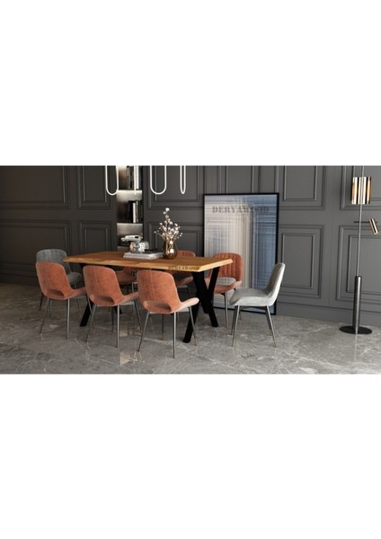 Masif Ahşap Laurus Sulamalı Yemek Masası 70*100 cm