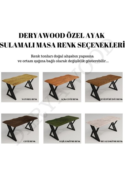 Masif Ahşap Laurus Sulamalı Yemek Masası 70*100 cm