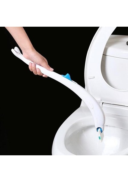 Tek Kullanımlık Tuvalet Temizleyici Fırça Banyo Temizleyici Kolu + Askılı + 12 Cımbız Scrubber Fırça İle Dolum Temizleme Aracı | Tuvalet Fırçası Tutucular (Yurt Dışından)