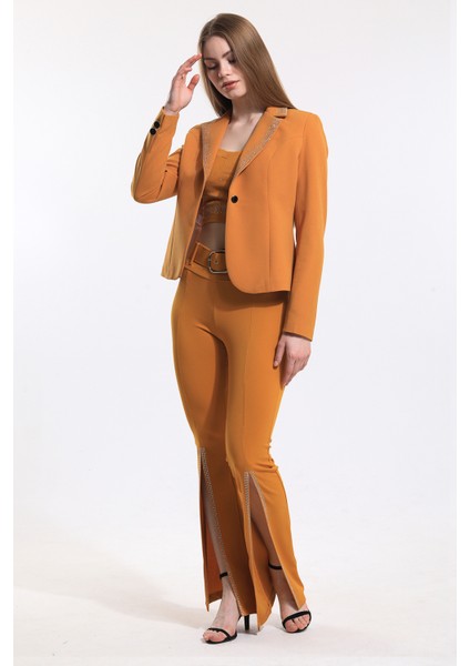 Kemerli Paçaları Taşlı Scuba Krep Abiye Büyük Beden Pantolon | PNT34185 fiyatları