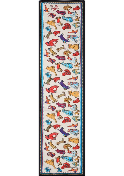 Kırmızı Sarı Desenli Ipeksi Fular fırsatları