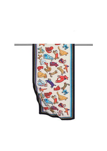 Kırmızı Sarı Desenli Ipeksi Fular indirimleri