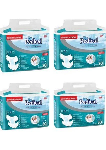 Dr. Pedical Dr.Pedical L Beden Dr.Pedikal 120 Adet 4 Paket Hasta Bezi Dr Pedikal 4