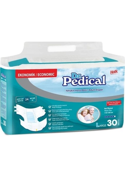 Dr.Pedical L Beden Dr.Pedikal 120 Adet 4 Paket Hasta Bezi Dr Pedikal 4