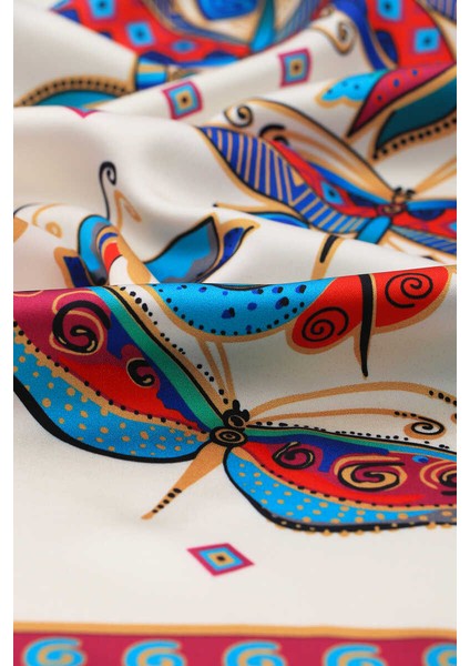 Gri Fuşya Desenli Ipeksi Fular modelleri